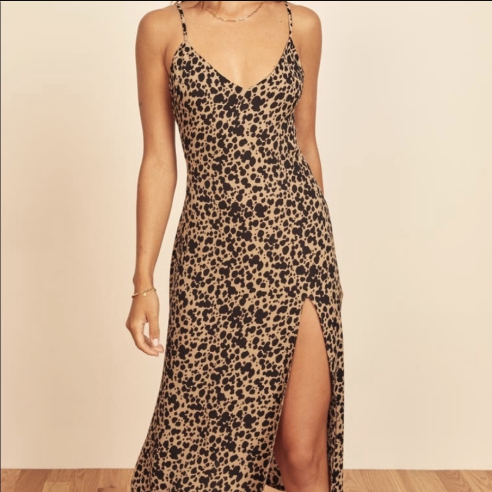 NWT Reformation animal print Midi